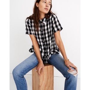 Madewell Peplum Button-Down Shirt in Gingham